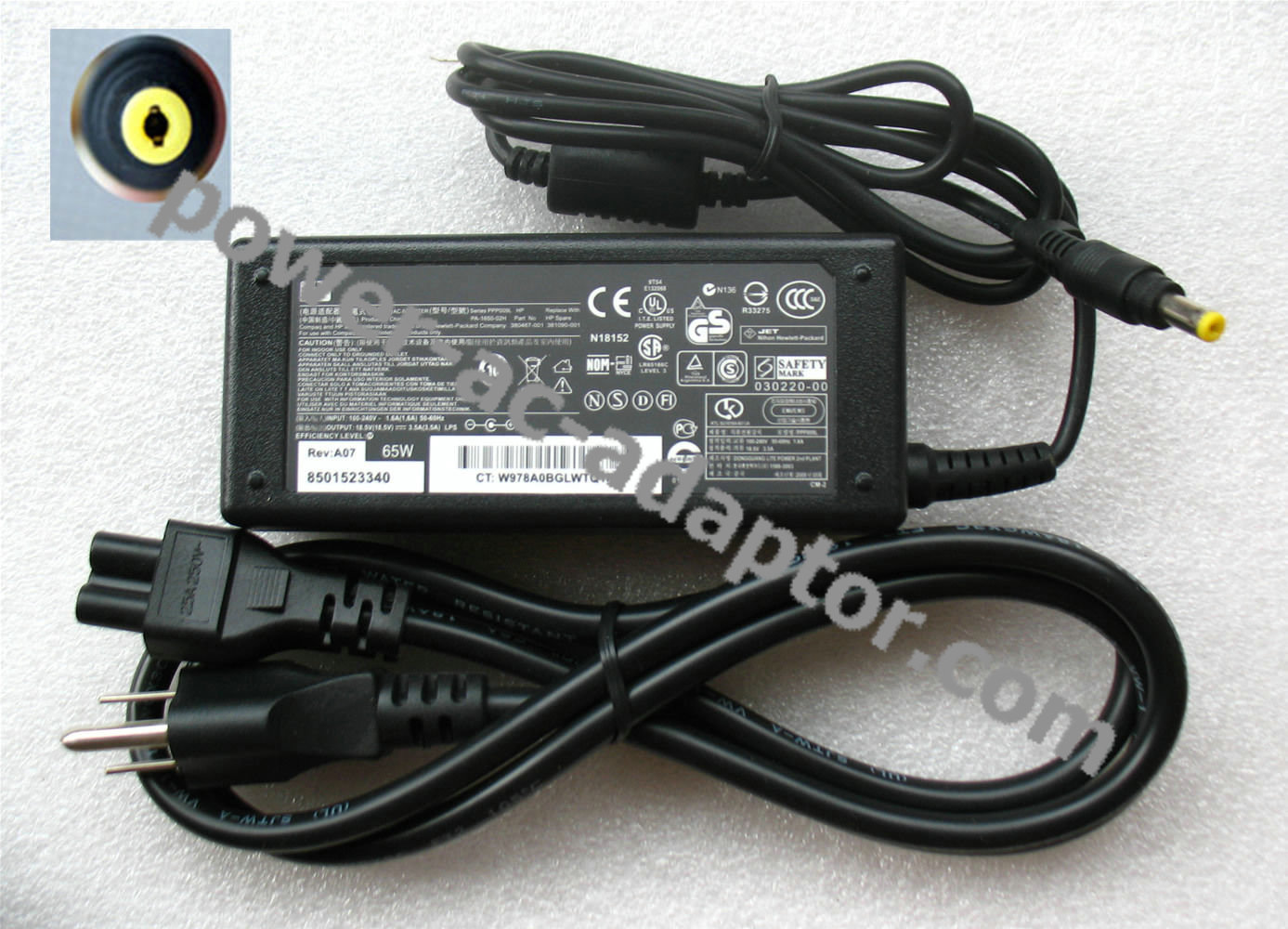 Genuine 18.5V 3.5A HP Compaq Presario 2800 PPP009H AC Adapter